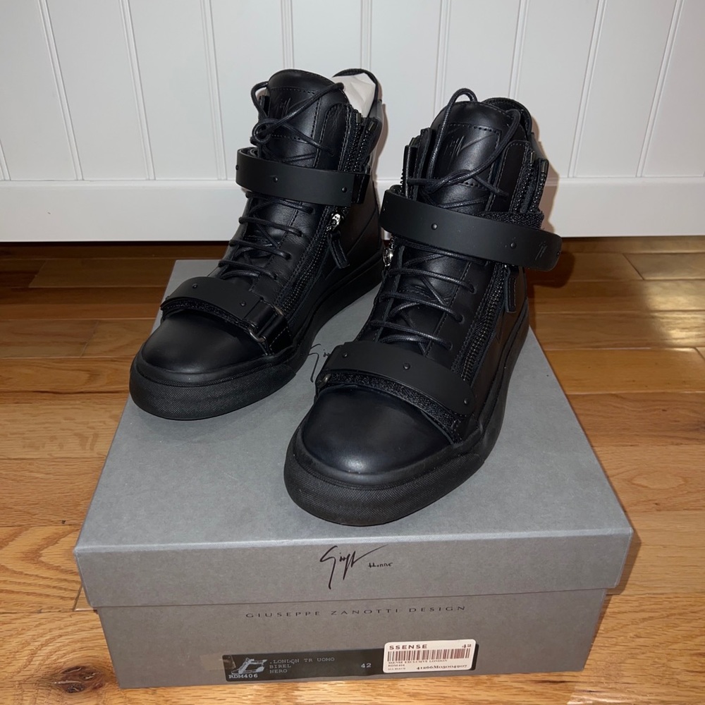 Giuseppe Zannotti Leather High Top Mens Sneakers
